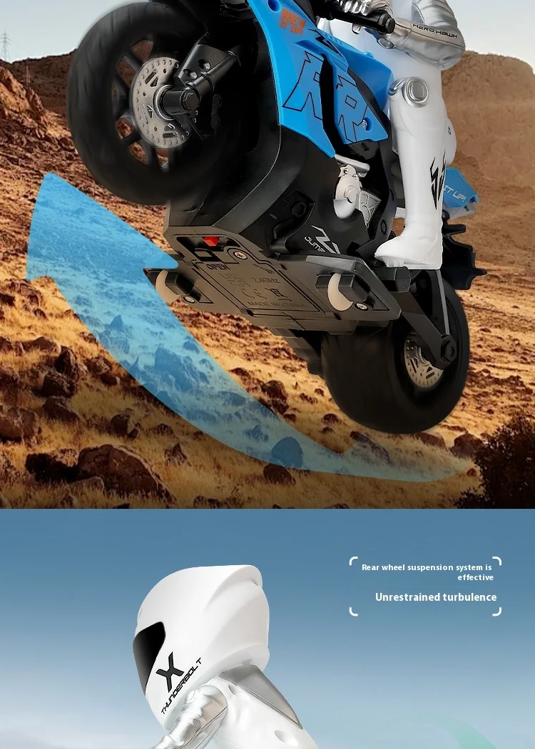 Motocicleta de control remoto, motocicleta todoterreno inteligente de aleación, juguete eléctrico, coche de carreras RC de alta velocidad, motocicleta acrobática a la deriva