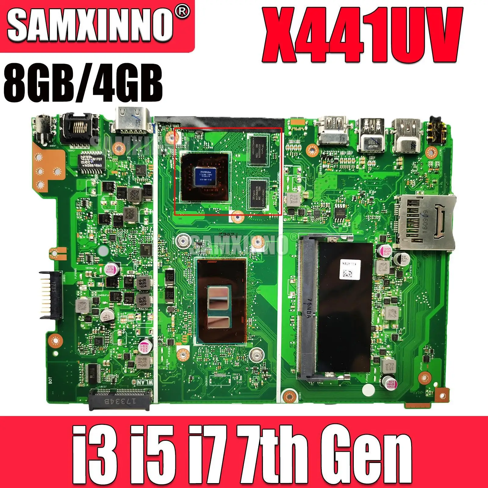 

X441UV Laptop Motherboard For ASUS X441U X441UQ X441UR X441UB A441U Mainboard 4405U I3 I5 I7 6th 7th CPU 4GB 8GB RAM 100% Work