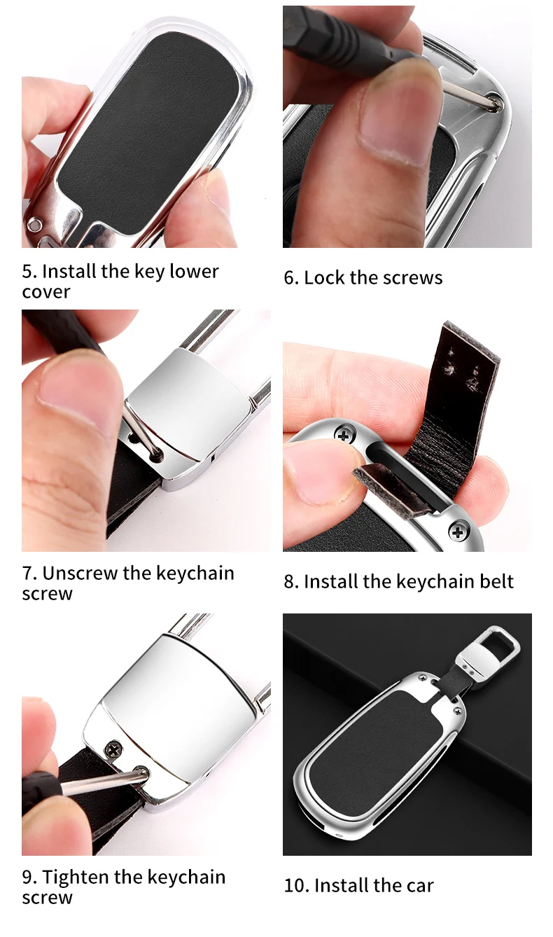 Custodia per chiave a scatto per auto in pelle metallica per Buick VERANO ENCORE GX GL6 2018 - 2020 per Opel Vauxhall Astra K Corsa Protector - Sd201090435e349a1a6d5551b976f4aabp