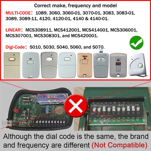 Digi-Code 5010 300MHz Remote Control Transmitter – Compatible With MultiCode 308911 & Other Models 1 thumbnail image