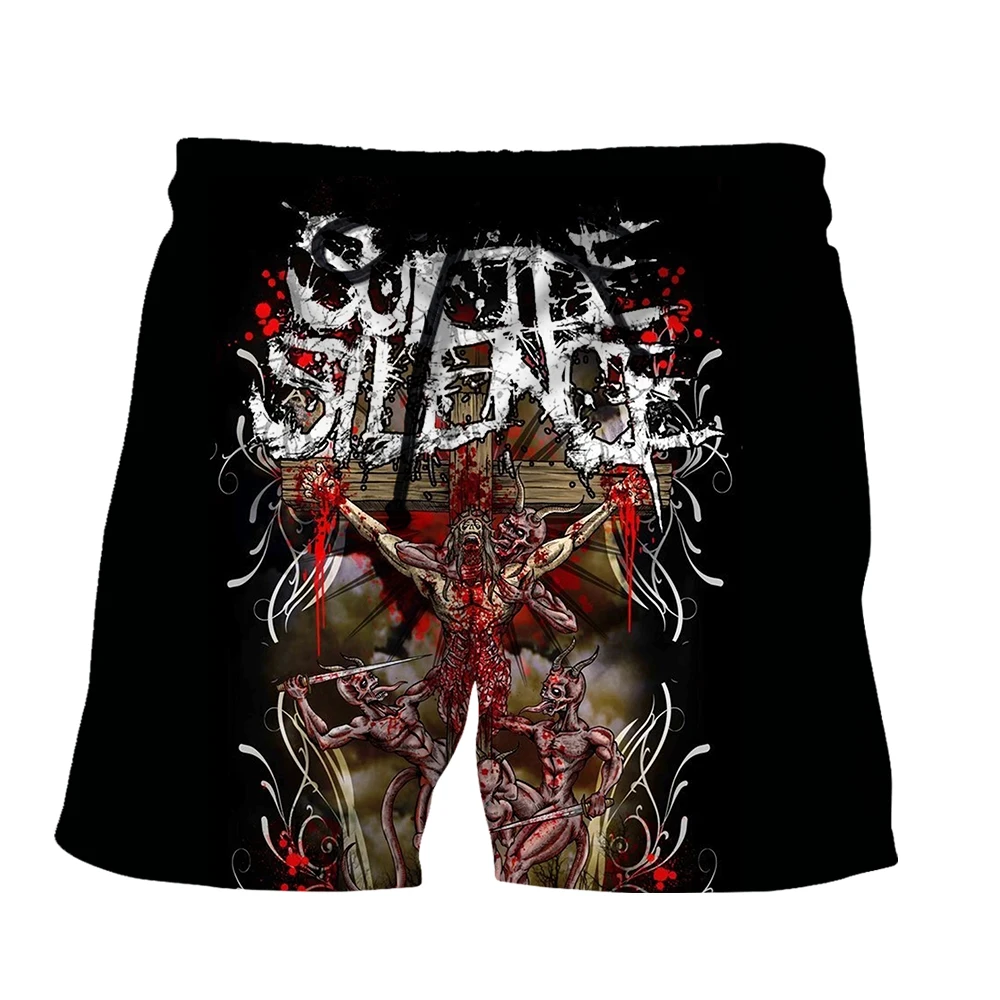 SONSPEE 2022 Fashion Street Personality Unisex Shorts 3D Print Vampire Monste Skull Pattern Loose Oversize Short Pants