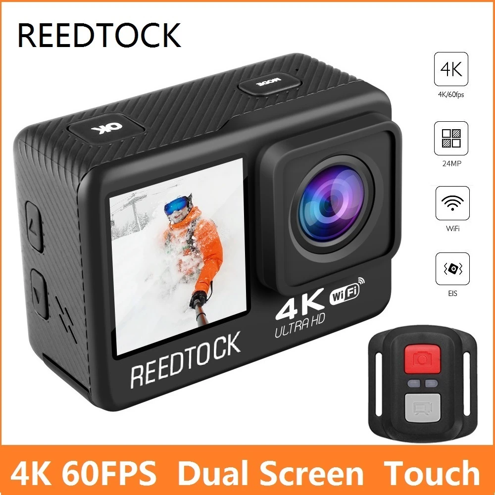 Helmet Action Camera 4K 60FPS 20MP 2.0 Touch LCD 4X EIS Dual Screen WiFi Waterproof Remote Control Webcam Sport Video Recorder
