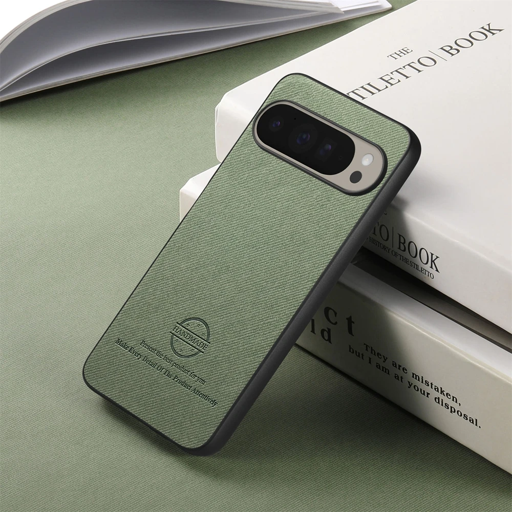 Matte PU Leather Shockproof Case with Fabric Back and Soft TPU Frame