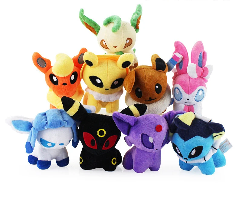 10ピース-ロットポケモンumbreon-espeon-sylveonリーフィアシャワーズグレイシアジェスチャーぬいぐるみ13センチメートルかわいいぬいぐるみ動物