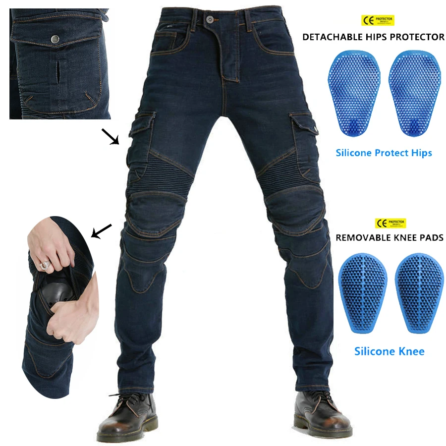 Motorcycle Jeans Protective Gear Road Racing Stretch Pants Multi-Color Optional motorcycle pants motorcycle jeans