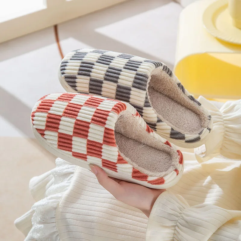 Comwarm Winter Warme Hausschuhe Für Frauen Männer Hause Flauschigen Pelzigen Hausschuhe Neue Mode Weiche Plüsch Plattform Nicht Slip Schlafzimmer Rutschen – Detail 29