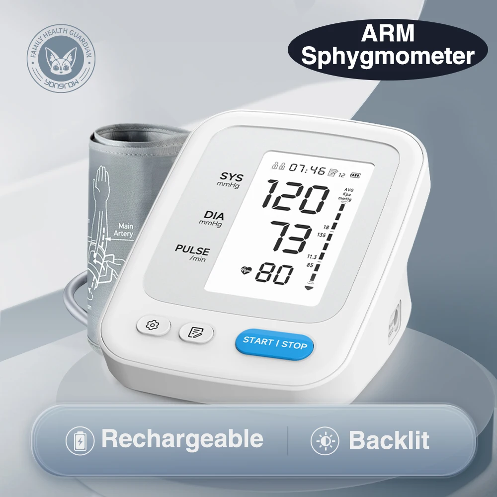 Blood Pressure Monitor Blood Pressure Meter Portable Digital Upper Arm Tonometer Sphygmomanometer 1 Pcs