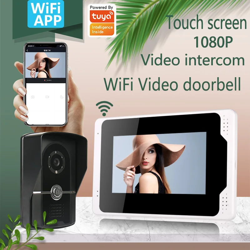 Tuya Wifi Intercom Ip Video Access Control Intercom Monitor Da 7 Pollici Touch Screen Motion Detection Record Support 1080P