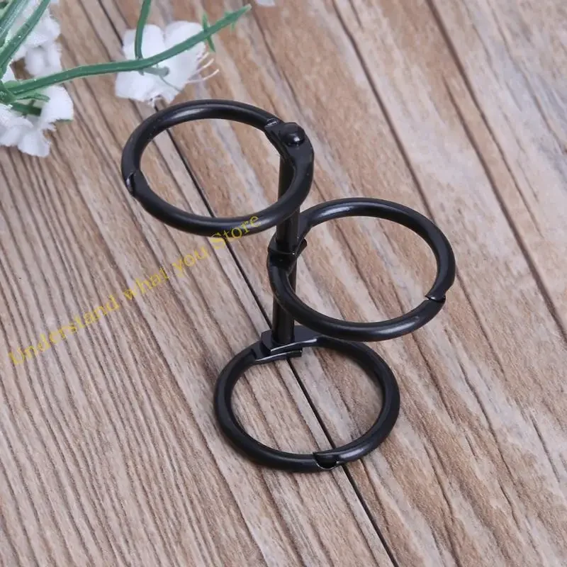 J60A DIY 금속 클립 3 개 홀 링 노트북 느슨한 잎 다이어리 사진 앨범 바인딩