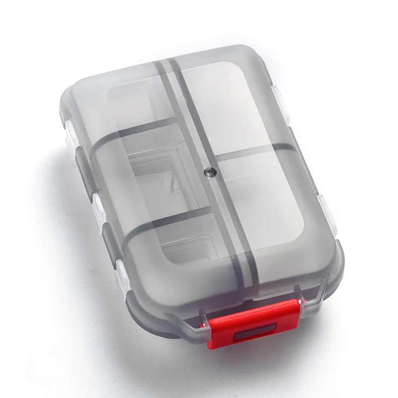 Double Small Pill Box Dispenser Box Portable Transparent 10 Compartments Sealed Medicine Storage Box Storage Containers
