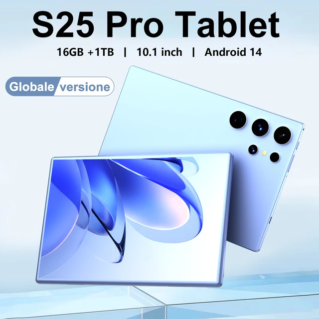 Nuovo tablet S25 Pro da 10,1 pollici 2K a schermo intero 16 GB + 1 TB Snapdragon 8 Gen2 Android 14 16MP + 32MP Tablet ad alte prestazioni 1