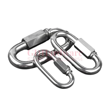 M3.5 M4 M5 M6 M7 M8 M9-M14 304 Stainless Steel Carabiner Quick Link Chain Connector For Hammock Camping And Outdoor Equipment