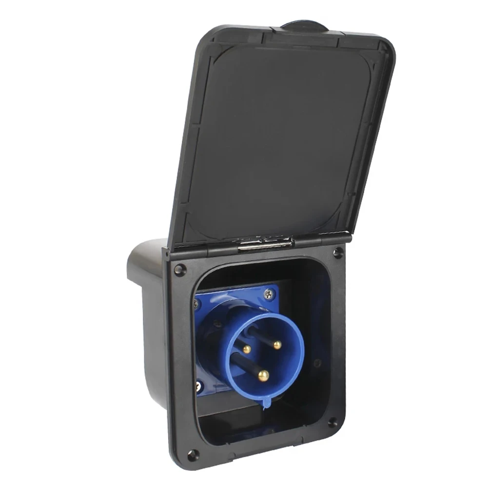 Presa Rimorchio Presa Di Corrente Esterna Impermeabile Per Camper 16A 220V- 240V - Presa Femmina A 3 Pin Da Incasso Presa Camper Impermeabile
