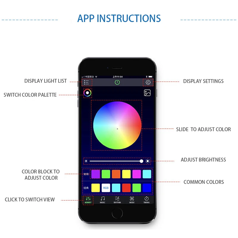 Car Atmosphere Lights EL Neon Wire Strip Light RGB Multiple Modes App Sound Control Auto Interior Decorative Ambient Neon Lamp