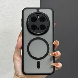 Luxury Matte Translucent Magnetic Bumper Case with Wireless Charging and Lens Protection Cover for HONOR Magic8 Lite (QJ CX Black)