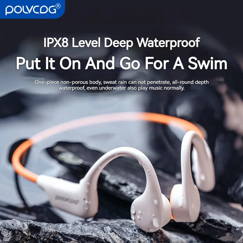 Наушники Bluetooth POLVCDG X6 с костной проводимостью, наушники с памятью 32 ГБ, водонепроницаемость IPX8, для плавания, бега и велоспорта
