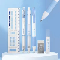 1Set Exam Set Press Neutral Pen 2B Automatic Pencil Rubber Ruler Six Stationery Items for Students 1