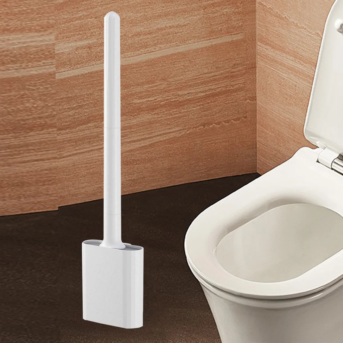 Mini Silicone Toilet Brush Set 1 wall mounted and standing dual-purpose soft silicone brush easy to clean toilet corners