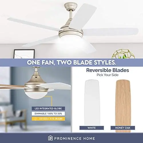 

Ashby Ceiling Fan with Remote Control and Dimmable Integrated LED Light Frosted Fixture, 52 Solar fan Folding fan Hand fan Summe