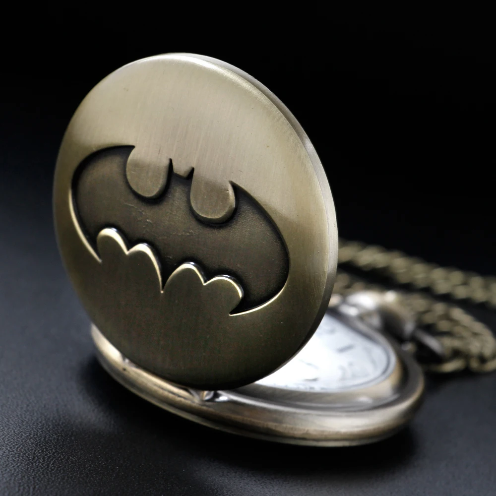 Bronze Vintage Bat Quartz Pocket Watch Unisex Necklace Timing Pendant Men's and Women's Pocket Watch Renoj CF1379