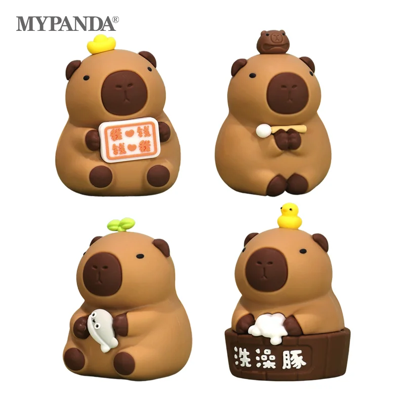 

Кавайная фигурка капибара, игрушки, милая мультяшная кукла-животное, украшение для рабочего стола, украшения для дома и офиса, милые подарки