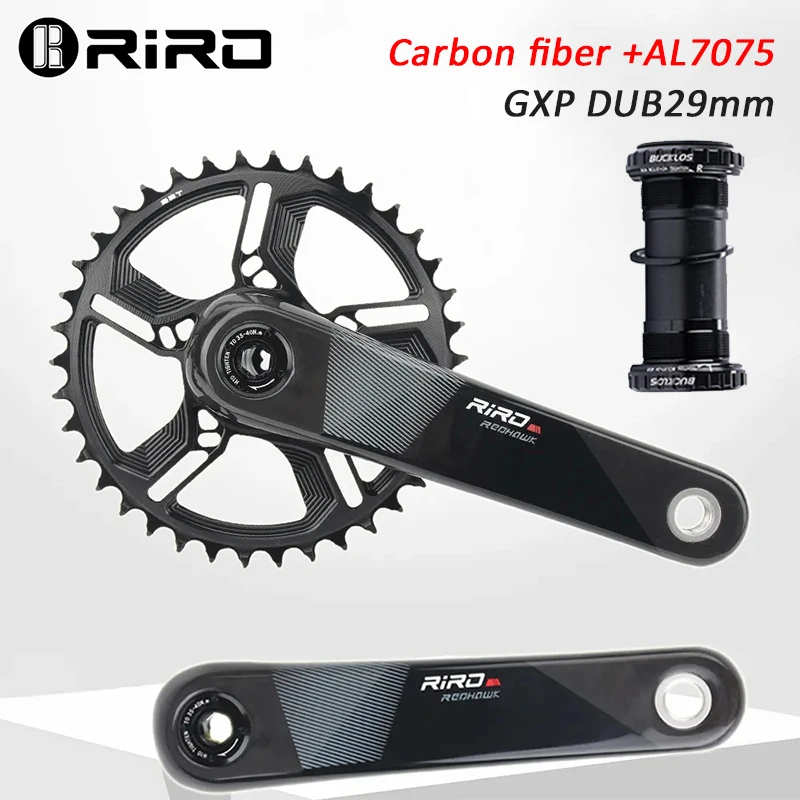 

RIRO Mountain Bike Crankset Carbon Fiber GXP Crank DUB Direct Mount 11s 12s MTB Crankset 36T 38T 32T 34T Chainring for XX1 X1