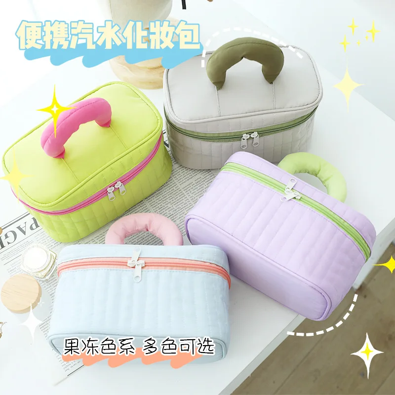 

New Color Contrast Makeup Bag Large Capacity Multi-functional Toiletry Bag Travel Portable Storage Bag