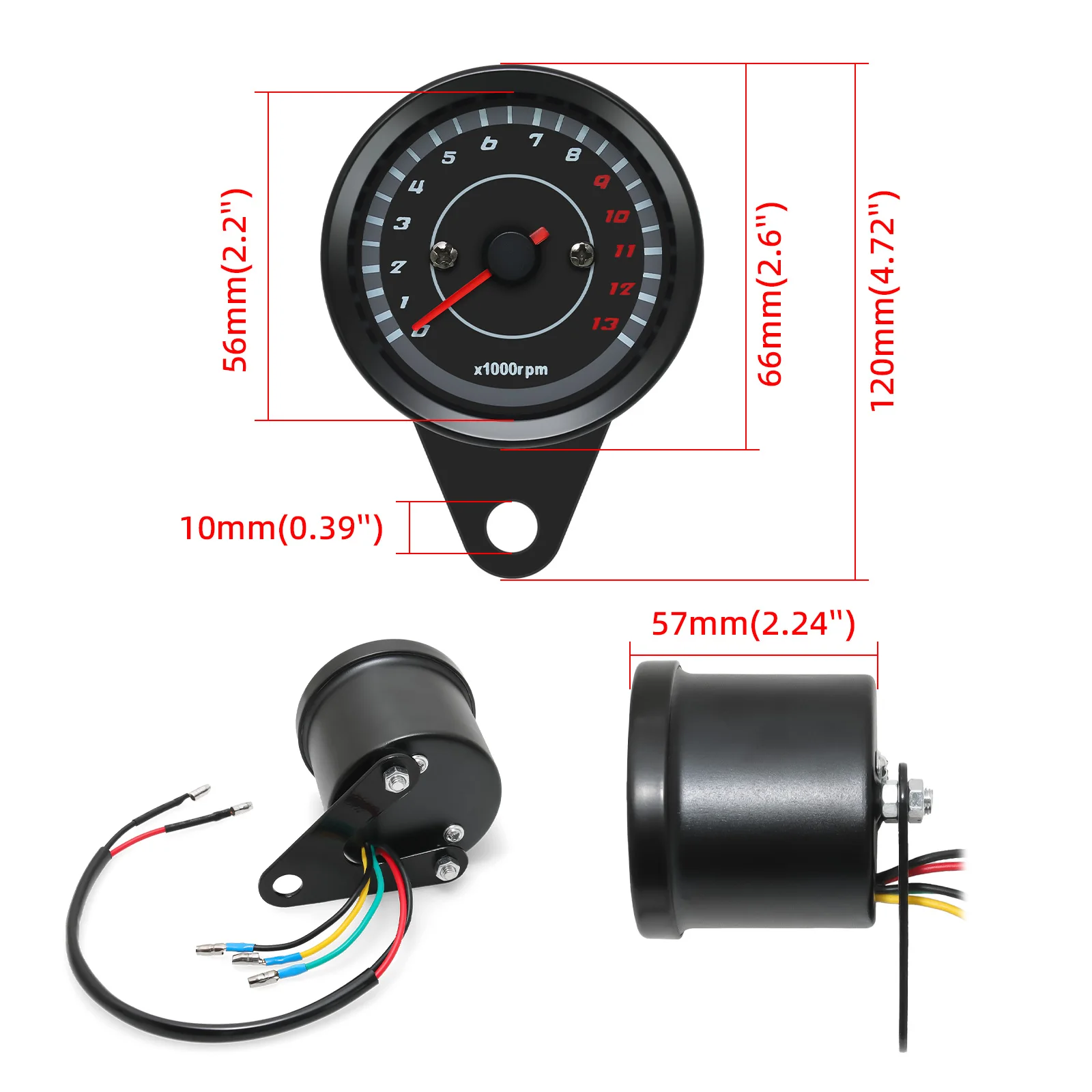 Universal Motorcycle LCD Tachometer 0-13000RPM Tacho Gauge Motobike Accessory fo