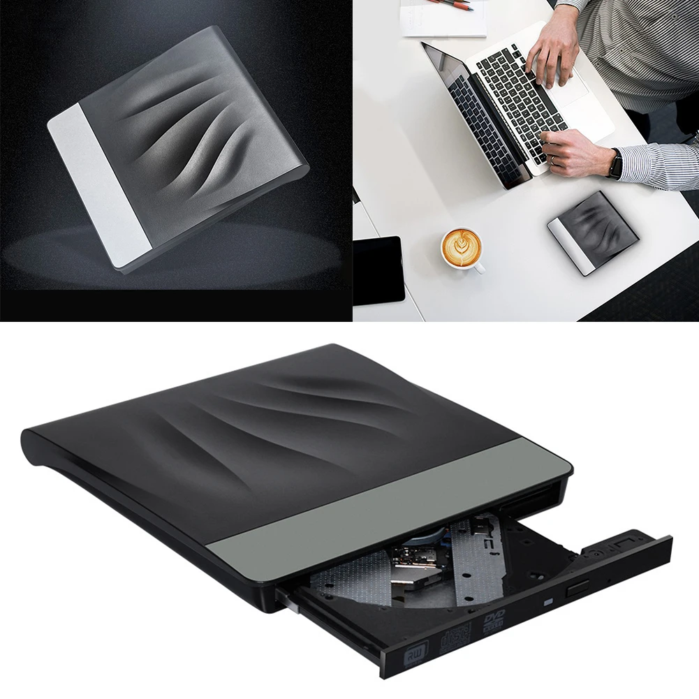 노트북 데스크탑 PC용 USB 3.0 광학 드라이브, 조용한 외부 CD DVD 드라이브 작동, 휴대용 CD DVD 버너, RW DVD CD 라이터 드라이브