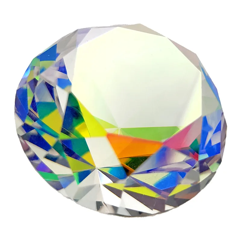 AB Colorful K9 Crystal Diamond Paperweight Decorative Rainbow Maker Prism Glass Diamonds Wedding Home Desktop Decoration ornament crafts miniature ornament glass ornament crystal stone ornament crystal ornament miniature figurines 30-80mm