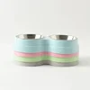 1 PCS Dual Bowl Stainless Steel Double Pet Bowls for Dogs and Cats - Non-Skid Base - Perfect for Food and Water - Easy to Clean 6