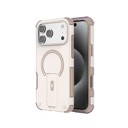 Deluxe Magnetic Foldable Stand Holder with Shockproof Bumper and Matte Finish - iPhone 16 (SMJ)