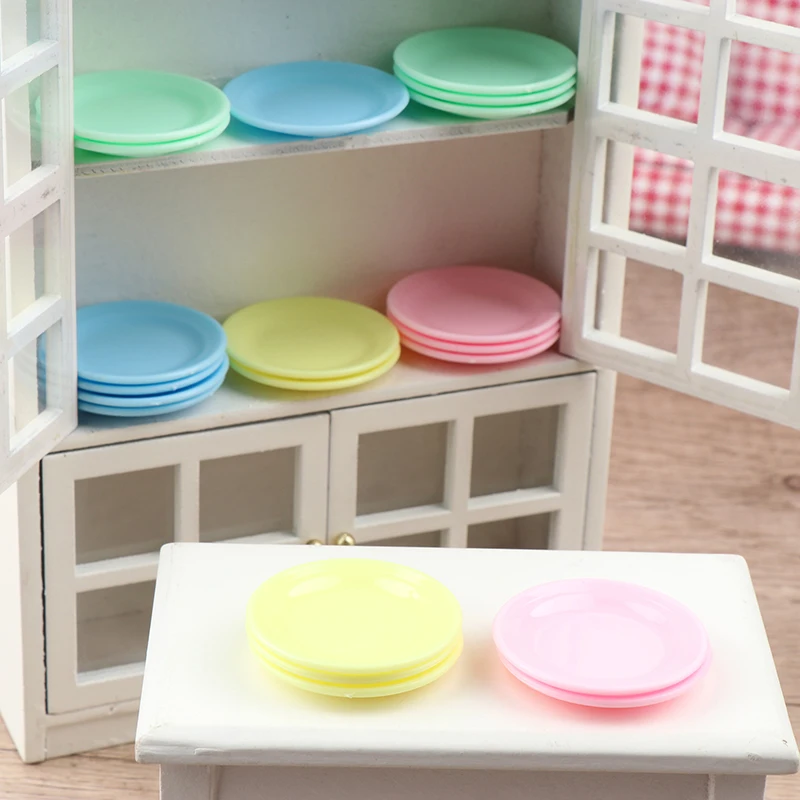 5Pcs Kitchen Toys Doll House Dinner Plates Doll Durable Mini Food Dish Tableware Miniature Doll House Accessory Кукольный Домик 6