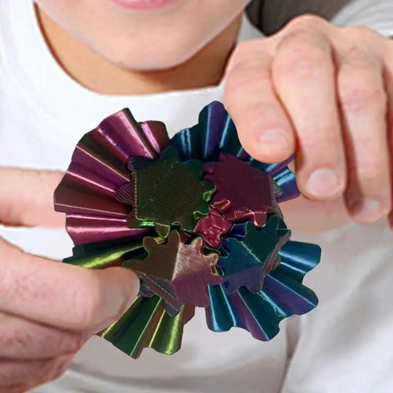 Gear Ball 3D Printed Fidget Toys Spin Ball Or Cube Stress Relief Desk Toy Anxiety Relax Activity For Adults Kids new year Gift