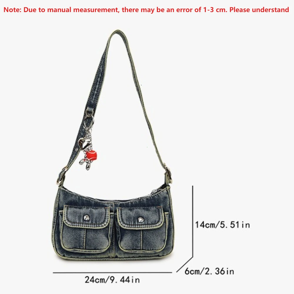 Fashion Handbag Retro Denim Bag Underarm Bag Crossbody Bag Spicy Girl  Y2K Cloth bolsas Shopping Сумка 2026 Purses and Handbags