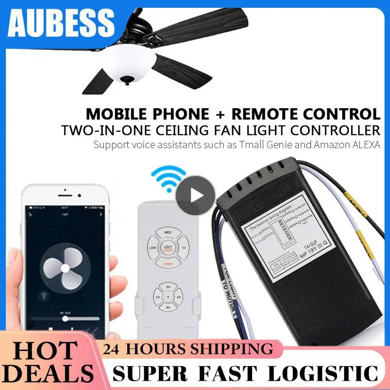 

Tuya Smart Life Ceiling Fan Controller WIFI Fan Light Kit With RF Remote Control APP Speed Switch Dimmer Work With Alexa