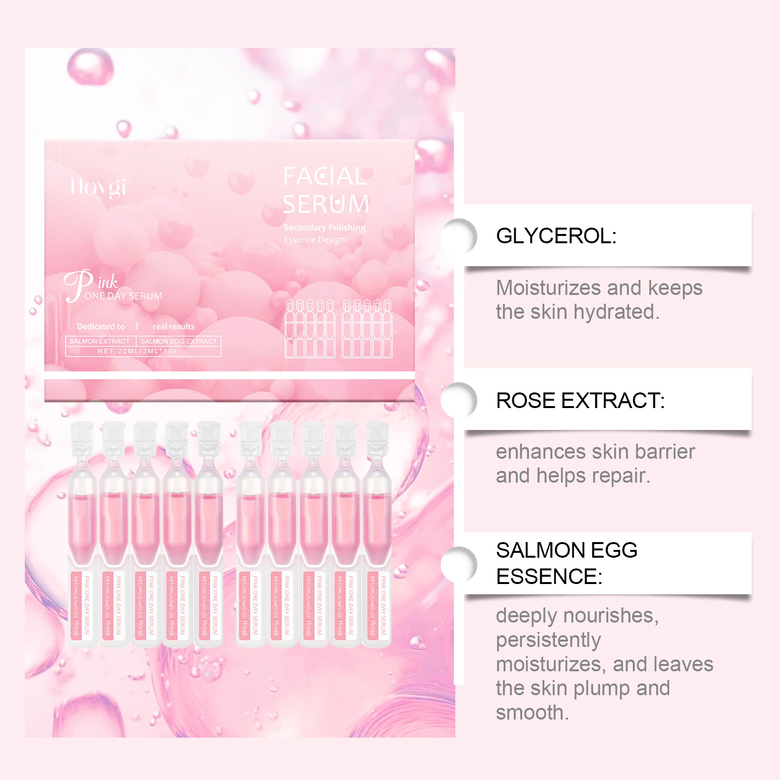 Firming Hydrating Ampoule Firming Smoothing Facial Skin Oil Control & Pore Refining Skin Rejuvenation Essence for All Skin Types 5