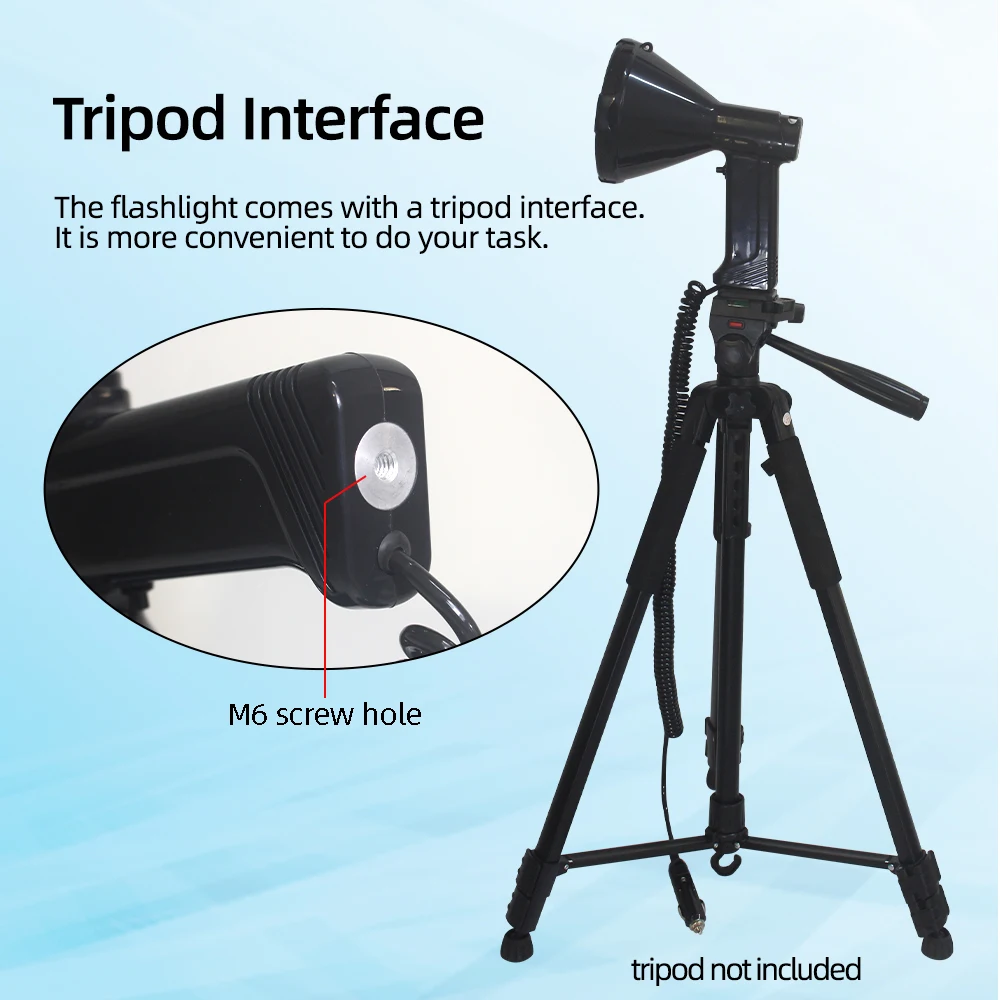 Powerful Spotlights Work Light Tripod Interface High Power Flashlight Xenon 12v Searchlight Hunting Portable Lighting Fishing