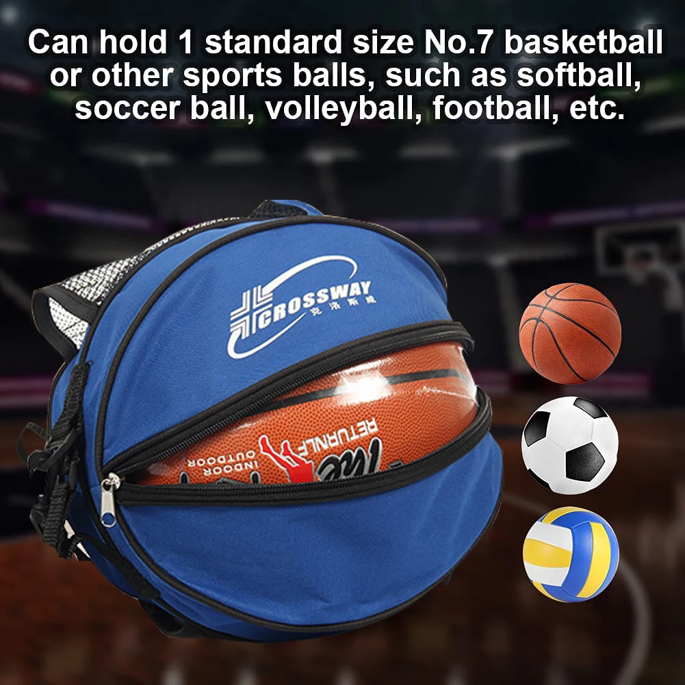 NQEUEPN Borsa per Palloni con Tasca con Cerniera, Borsa a Rete per Palloni Cordoncino Borsa per Palloni Singola Pallone Sportivo Zaino per Il Trasporto di Basket Pallavolo Calcio