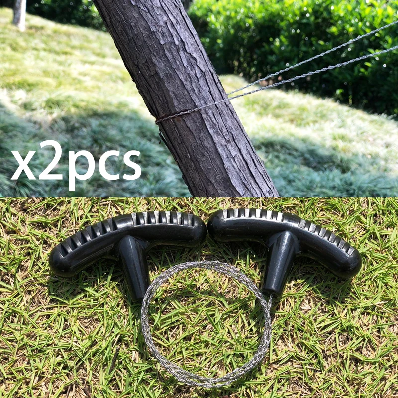 

2PCS Outdoor Manual Hand Steel Wire Saw Survival Tools Hunting Fishing Hiking Camping Chain Saw with Handles Outdoor Equipments
