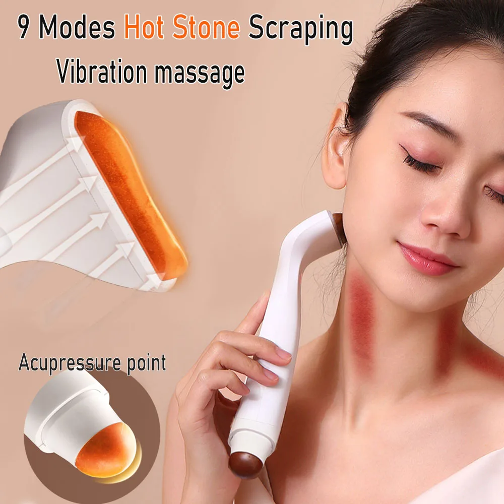 Electric Hot Stone Massage Heating Scraper Vibration Skin Scraping