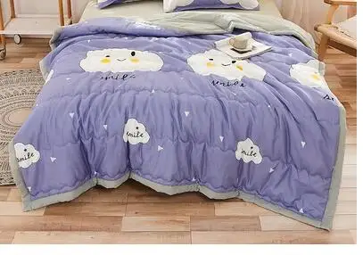 Air Conditioning Quilt Cover Polyester Cartoon Quilts Washable Bed Home Use 140X200cm for Adult summer quilt