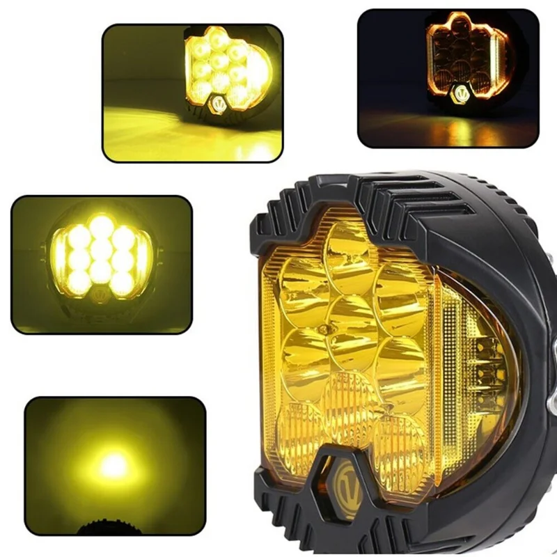 Super bright Car Led Work Light 5inch Strobe Headlight Colorful Offroad Driving Spotlight Fog Light For Jeep Truck Cars Suv Boat