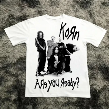 Korn Follow The Leader Cotton Printed T-Shirt Double-Sided Metal Band Tee Men's and Women's Oversize Couple Tee Tops 1