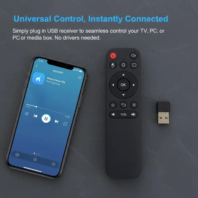 Remote Control USB Receiver 2.4G Wireless Universal for TV Box Effortless Setup for Smart TV and Computer - 2