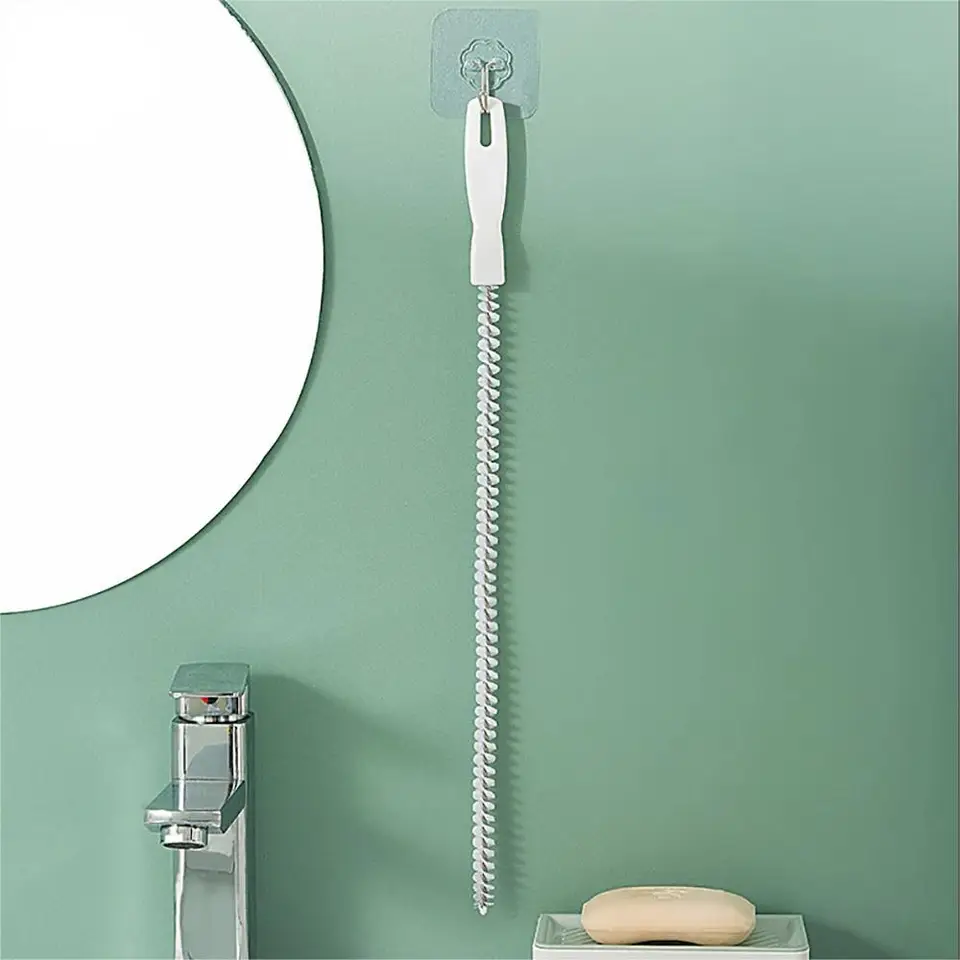 Juego De 6 Cepillos Flexibles Para Desatascar Tuberías | 45 Cm, Cerdas De Nailon - Ideal Para Eliminar Pelo En Baño Y Cocina