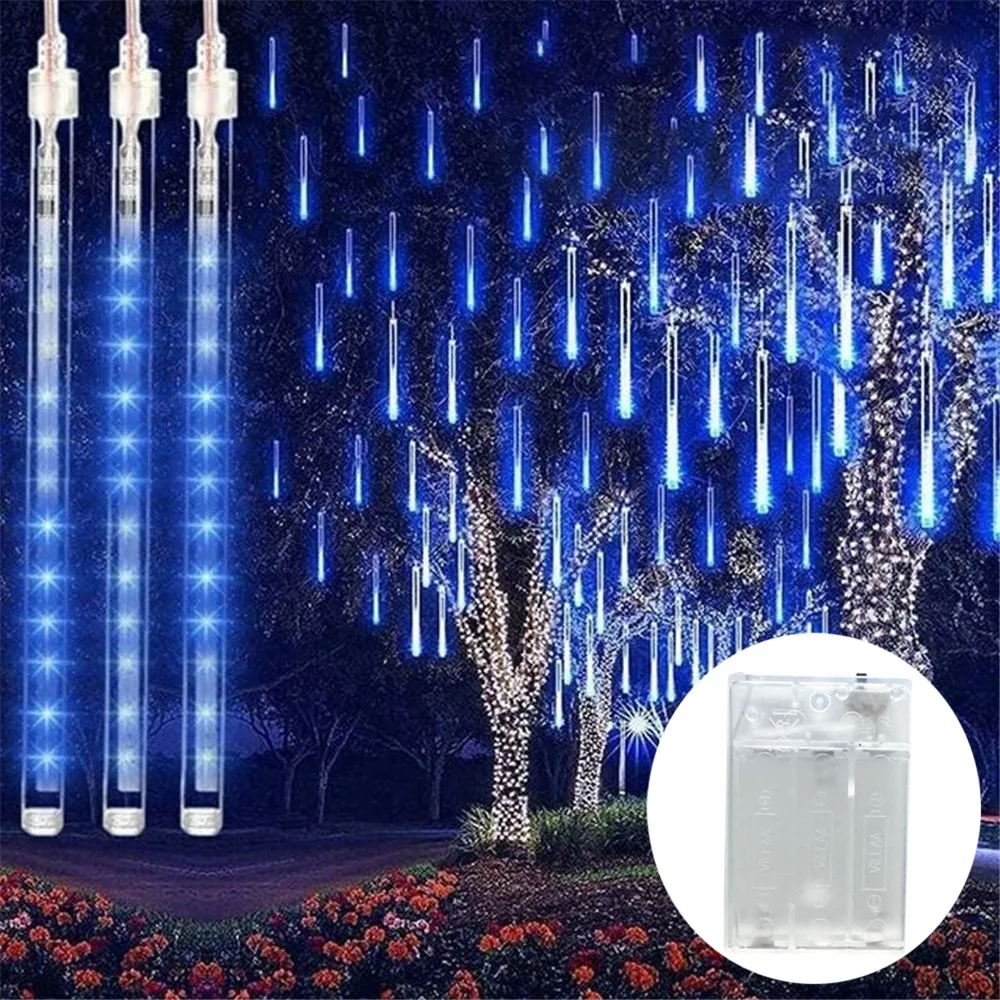 LED Meteor Shower String Lights Fairy Garden Decor