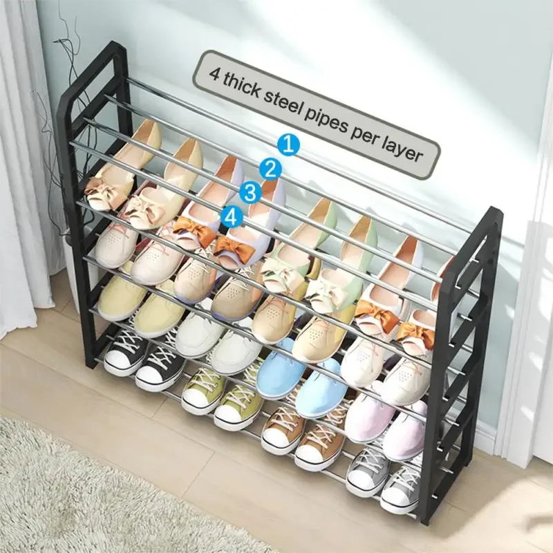 5/4/3 Layers Simple Shoe Rack Dust-proof Storage Shoe Cabinet Multi-layer Assembly Home Door Shoe Shelf Dormitory Organizer Rack 2