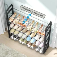 5/4/3 Layers Simple Shoe Rack Dust-proof Storage Shoe Cabinet Multi-layer Assembly Home Door Shoe Shelf Dormitory Organizer Rack 2