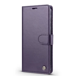 Deluxe Flip Leather Anti - Theft Wallet Phone Case - S25Plus S24Plus (Purple)